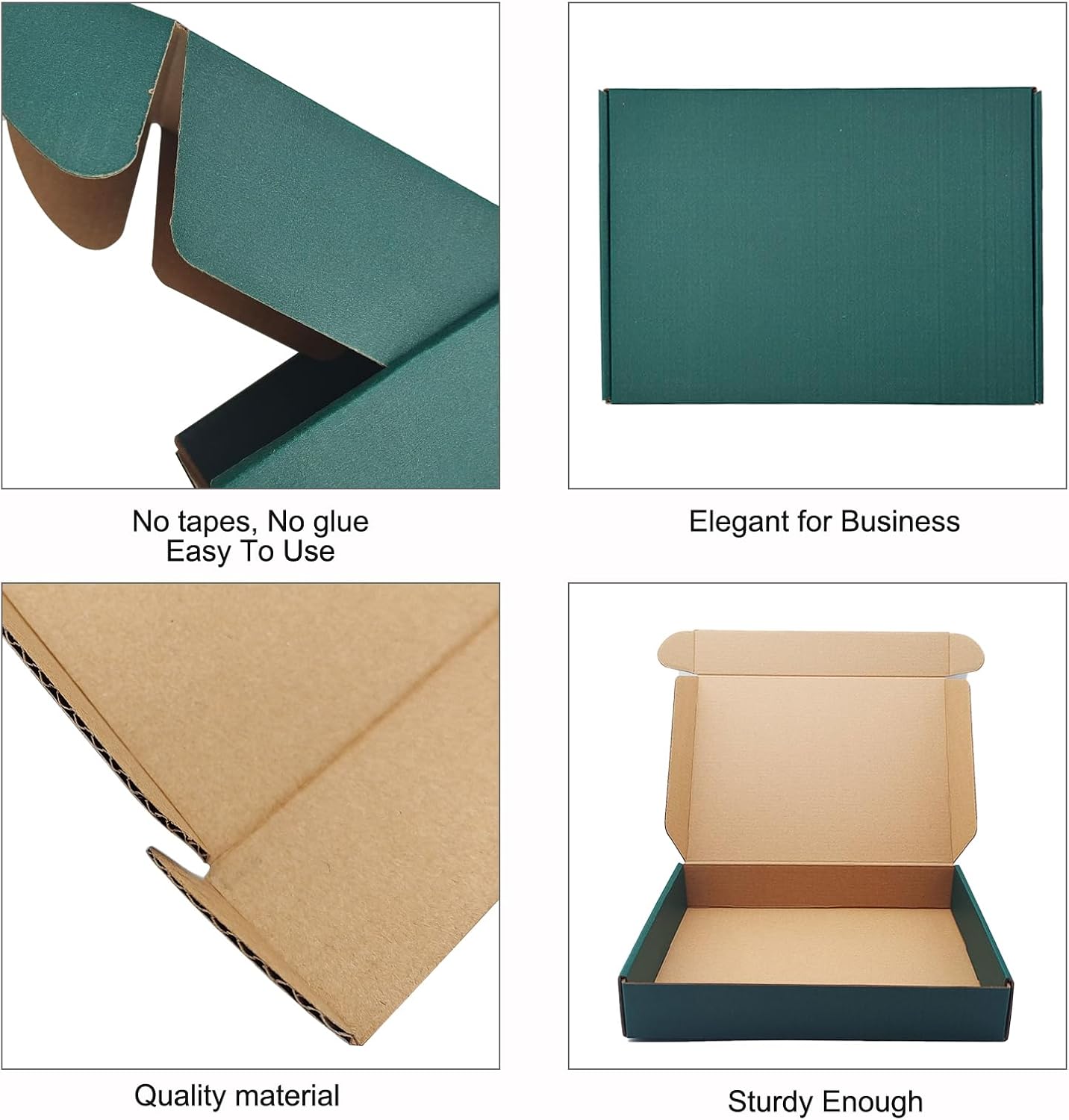 25 Pack Small Green Corrugated Cardboard Mailer Boxes - 13 x 10 x 2 Inch, Ideal for Packaging, Gift Boxes, Party Decorations